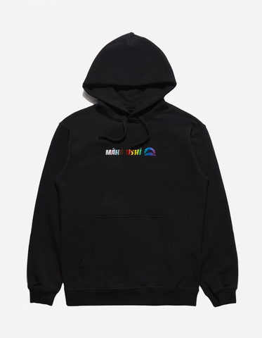 MAHARISHI '9834 Proud Rainbow Embroidery Hooded Sweat' – Black