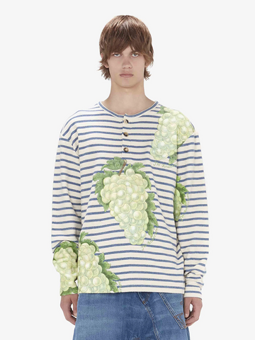 JW Anderson 'Grape Henley Top' – Natural / Blue