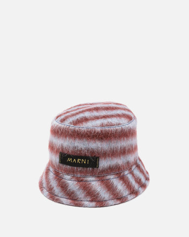Marni 'Capelli Mohair Bucket Hat' – Burgundy
