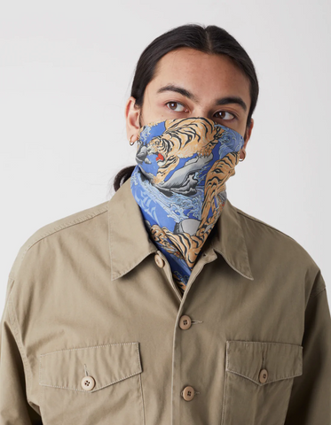 MAHARISHI '8135 Water Tiger Bandana' – Blue