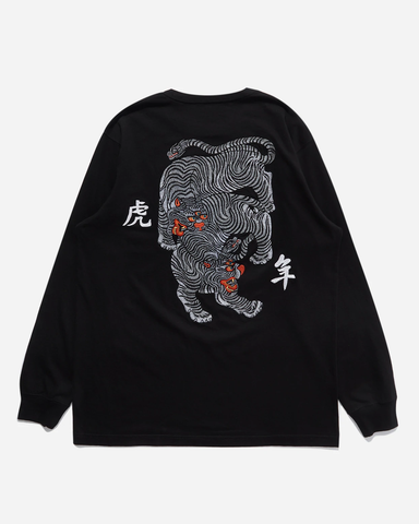 Maharishi '8035 Tiger Embroidered LS T-Shirt' – Black
