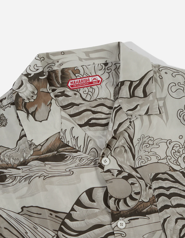 MAHARISHI '8134 Water Tiger Camp Collar Shirt' – Ecru