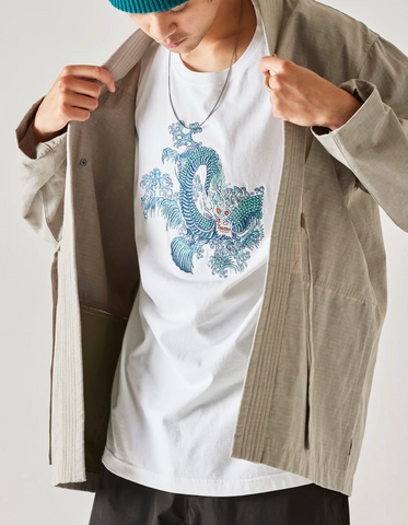 Maharishi '4243 Water Dragon T-Shirt' – White