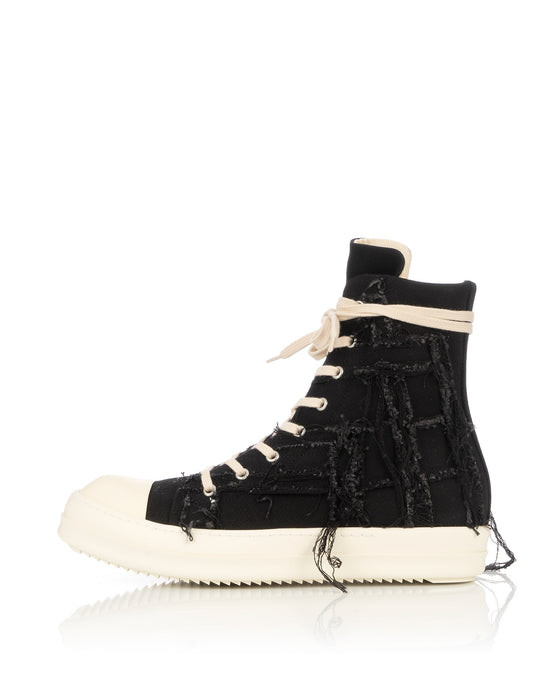 DRKSHDW by Rick Owens | Slashed Denim Sneaks Black / Milk