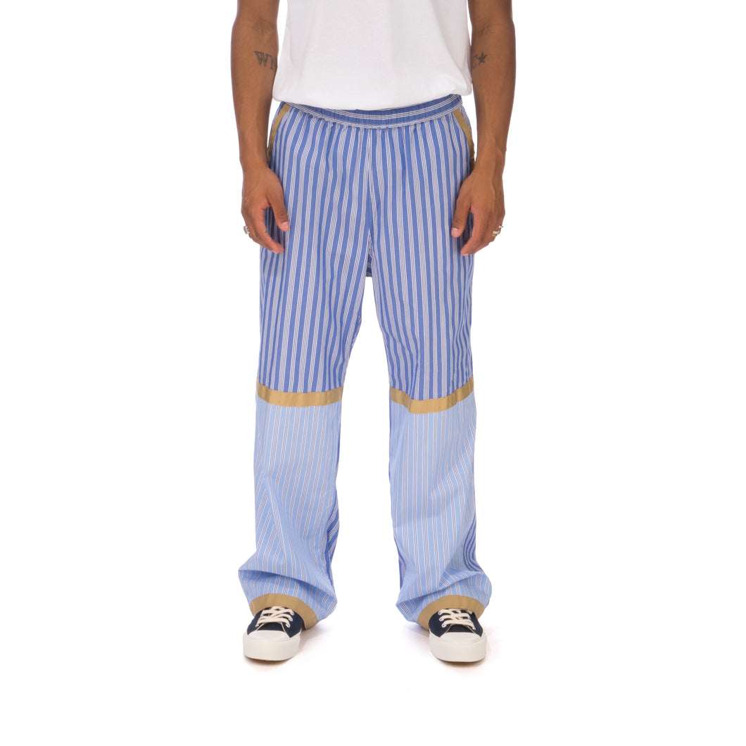 White Mountaineering | Stripe Taped Wide Pants Blue | Concrete