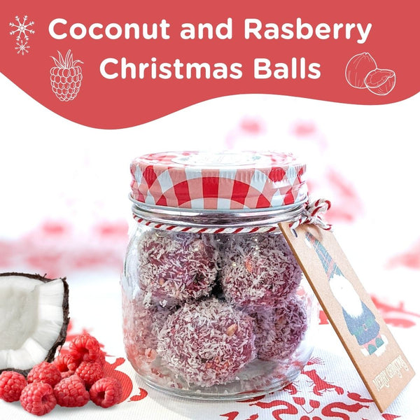 Christmas Coconut and Raspberry Balls
