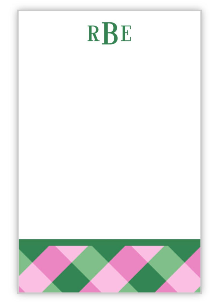 Preppy Check Personalized Notepad