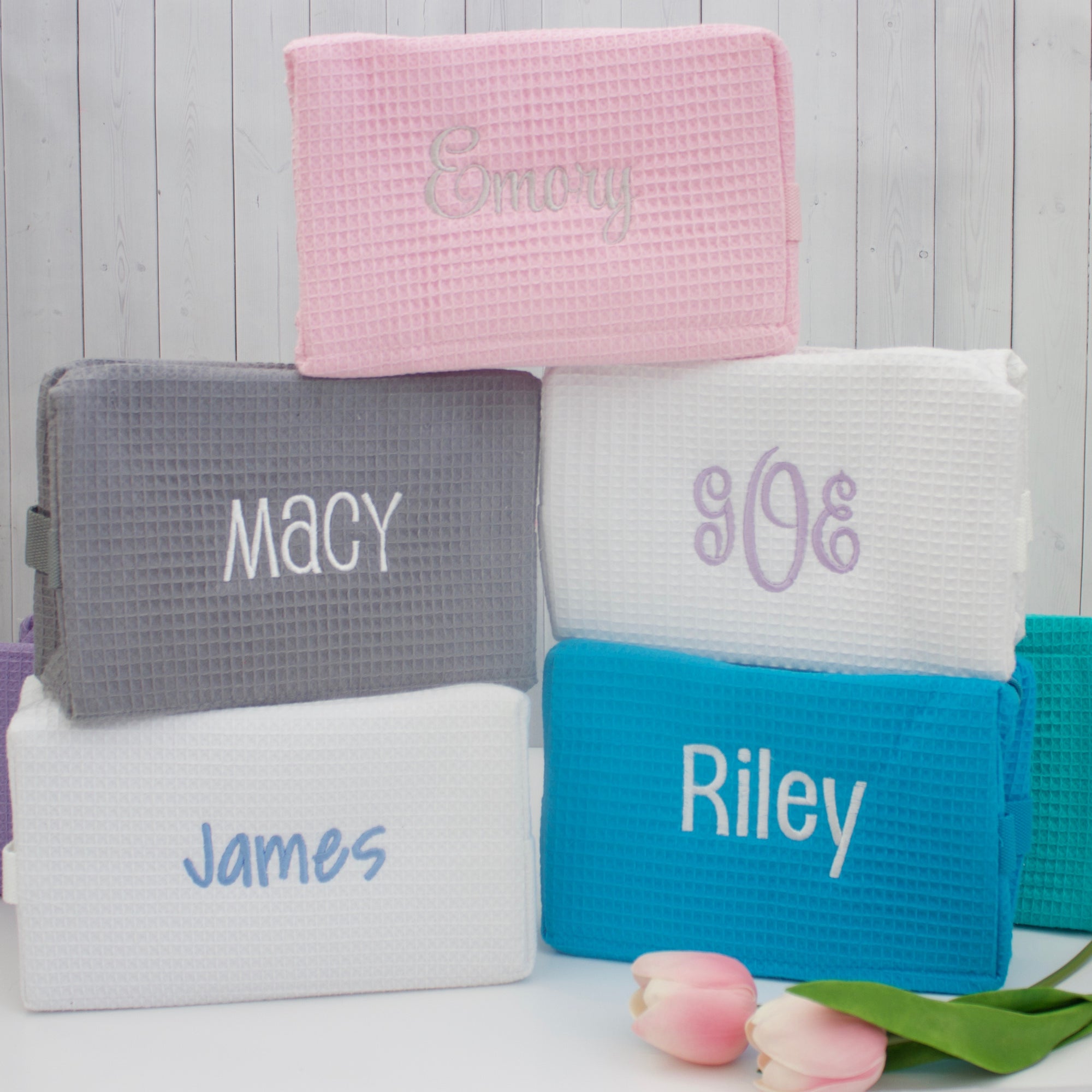 Monogram Canvas Cosmetic Bag - Happy Thoughts Gifts
