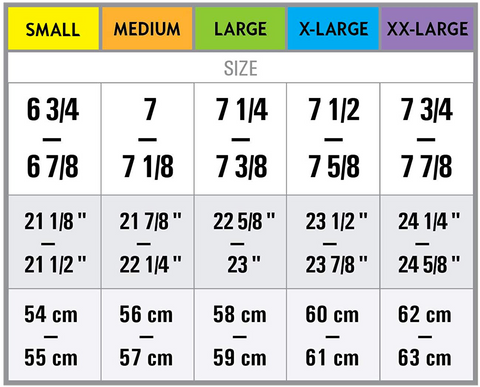 Mens Hat Sizing Chart