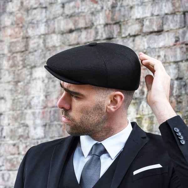 Men's Newsboy Cap - Perfect Gift For Hat Lovers - Black Newsie Cap ...