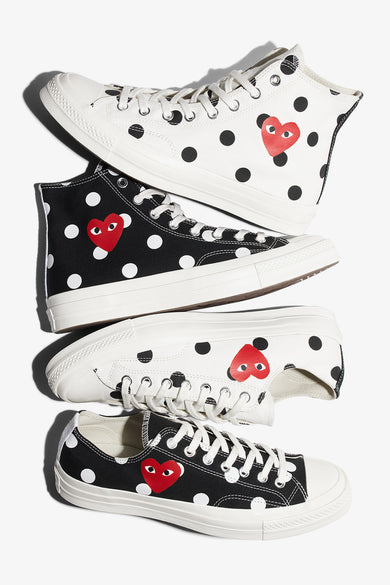 cdg converse polka dot