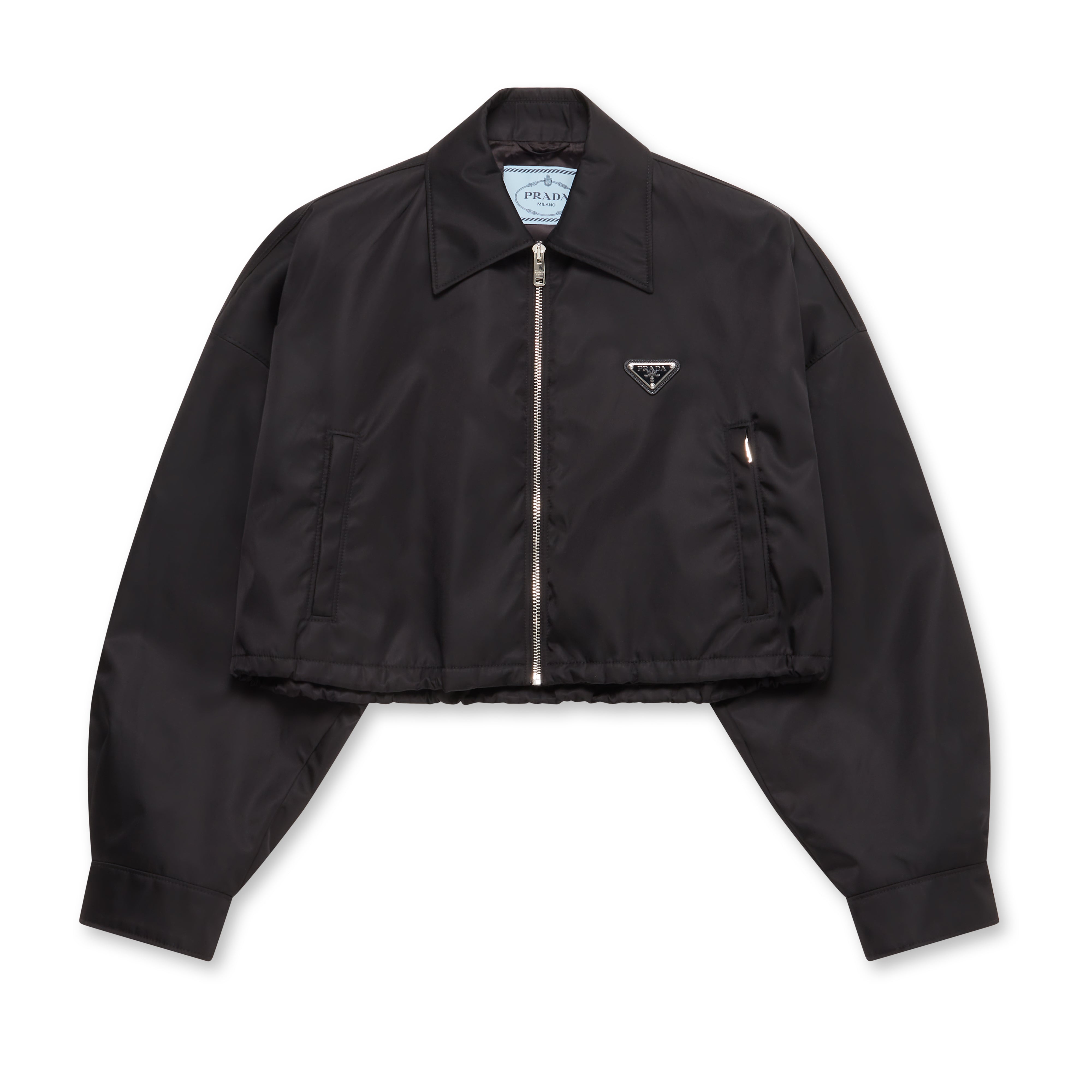 Prada Women's Cropped Re-Nylon Jacket (Black) | Dover Street Market E-Shop  – DSML E-SHOP