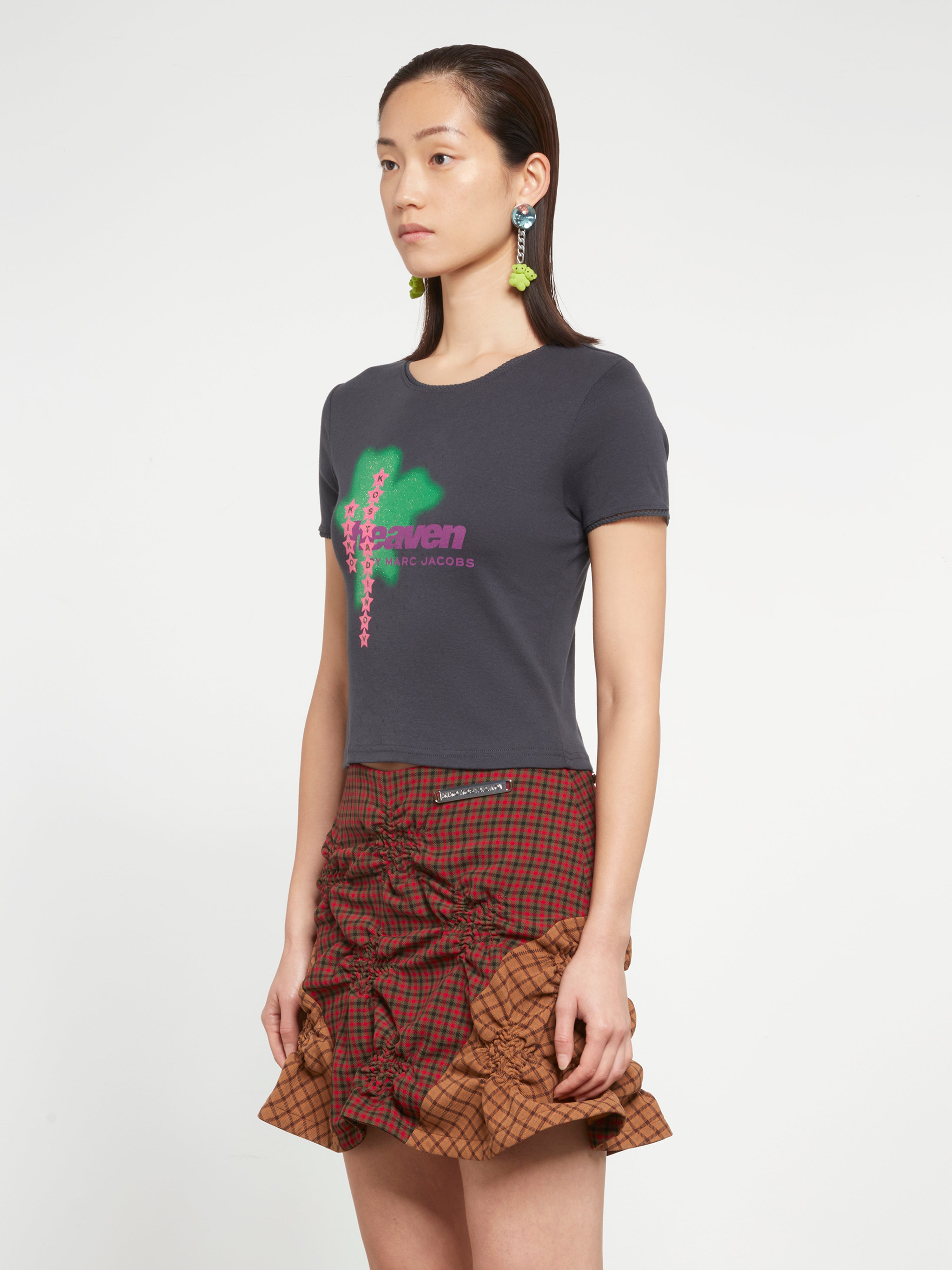 Heaven by Marc Jacobs - Kiko Kostadinov Women’s Pointelle Baby Tee -  (Charcoal)