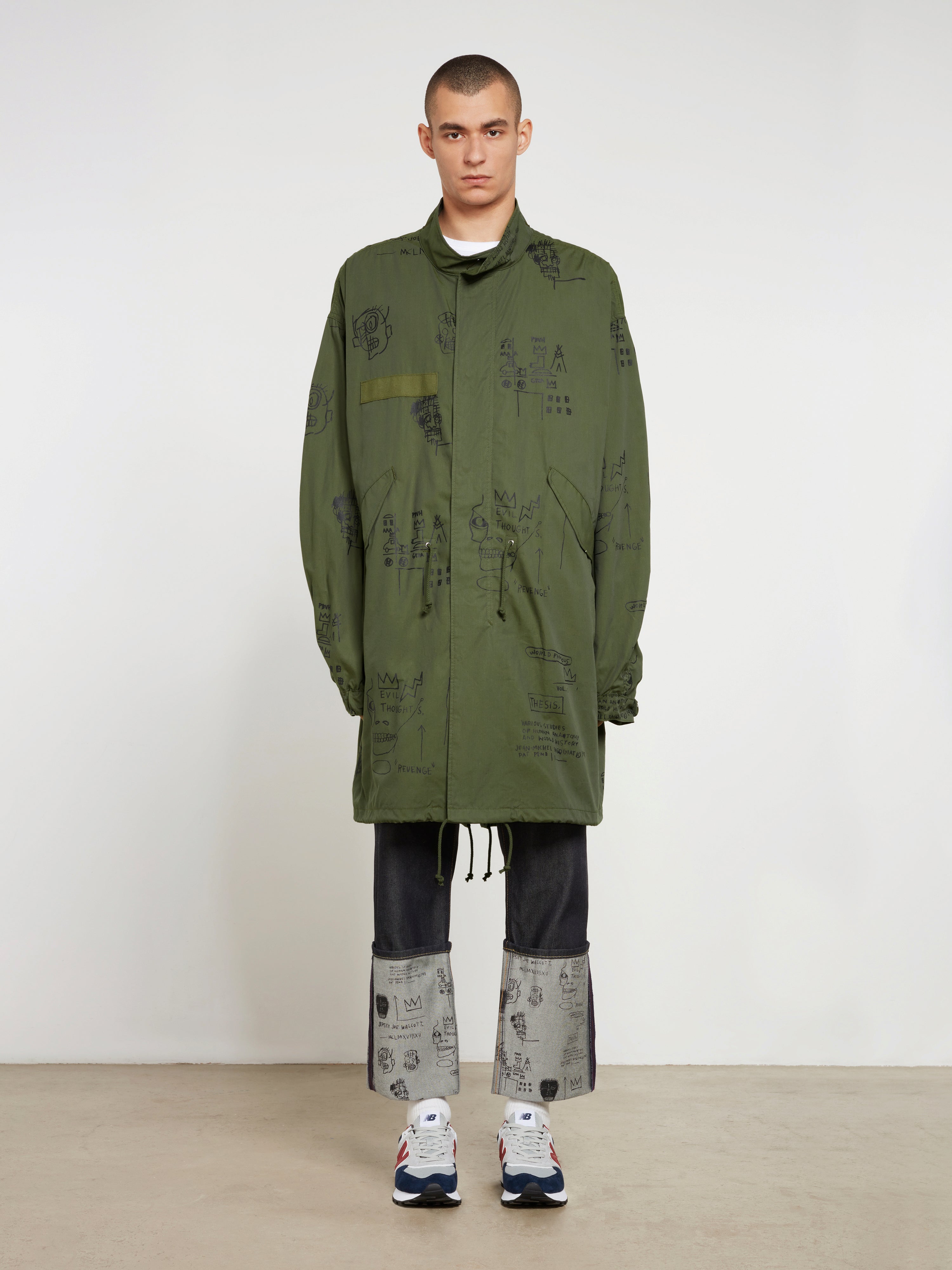 Junya Watanabe MAN - Jean-Michel Basquiat Cotton M65 Fishtail Parka -  (Khaki)