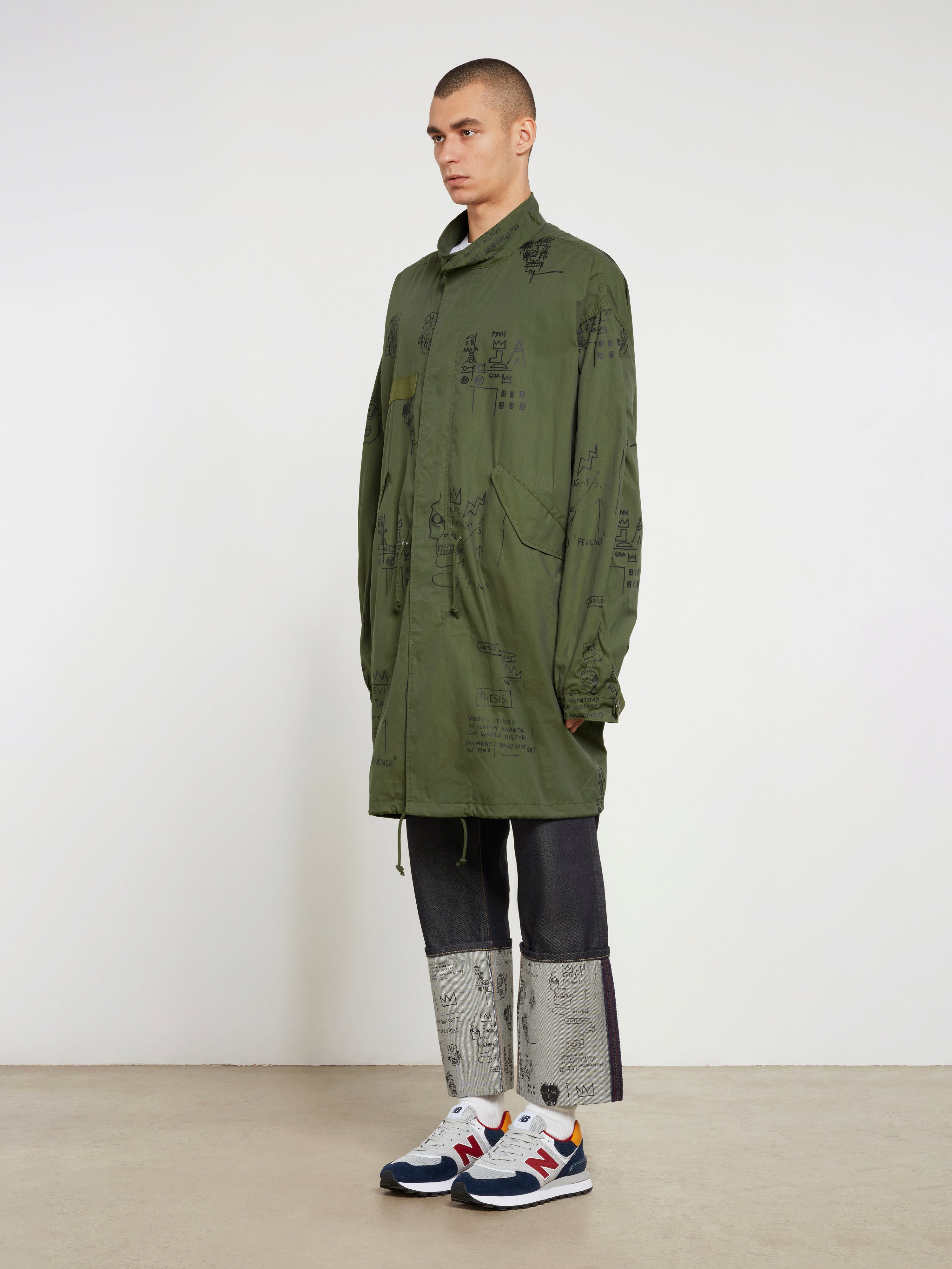 Junya Watanabe MAN - Jean-Michel Basquiat Cotton M65 Fishtail Parka -  (Khaki)