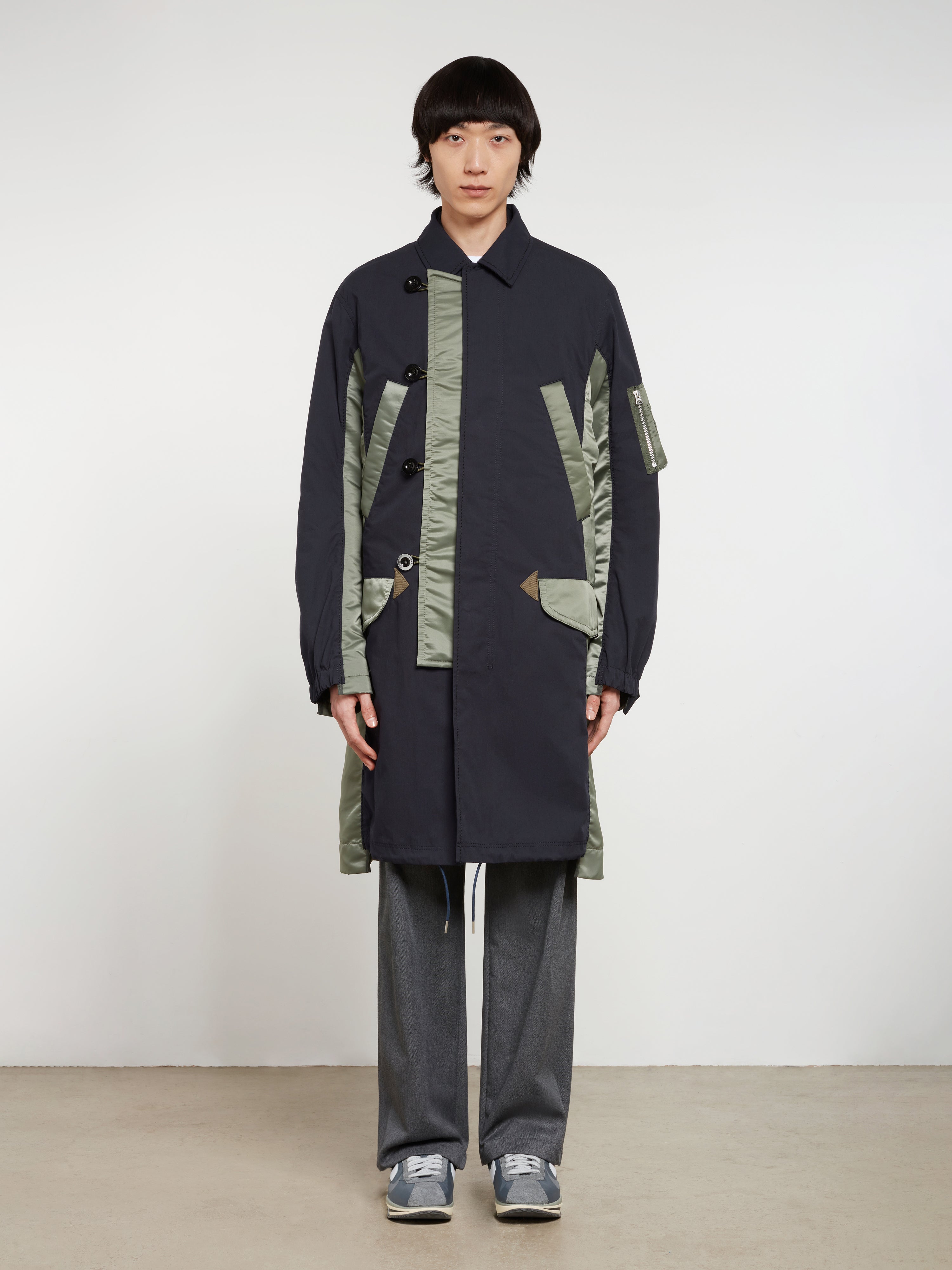 sacai - Men's Military Coat - (Navy/Khaki)