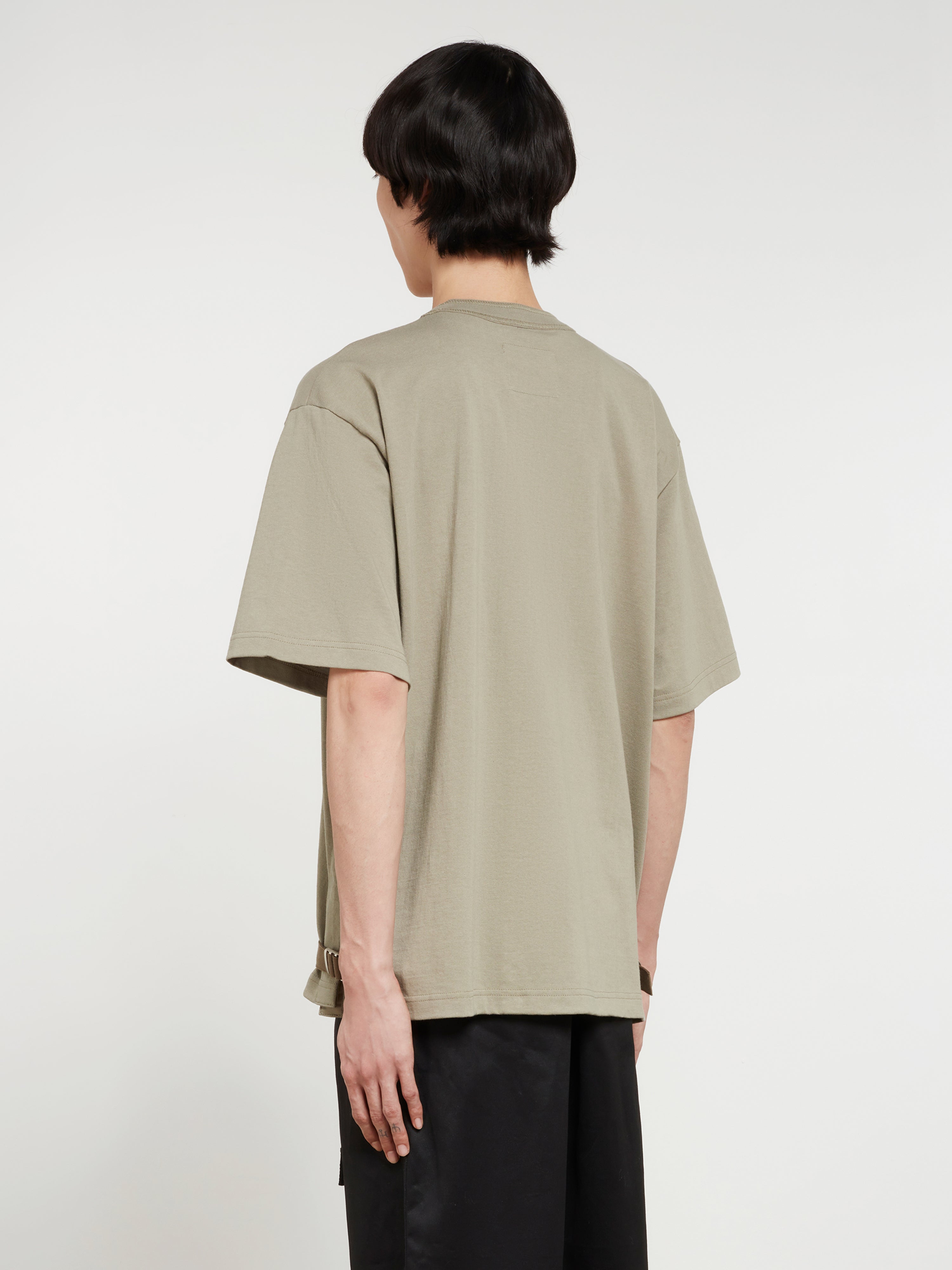 Sacai - Men’s Nylon Twill Cotton Jersey T-shirt - (Light Khaki)