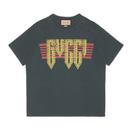 Gucci Men's T-shirt With Gucci Print (Faded Black)