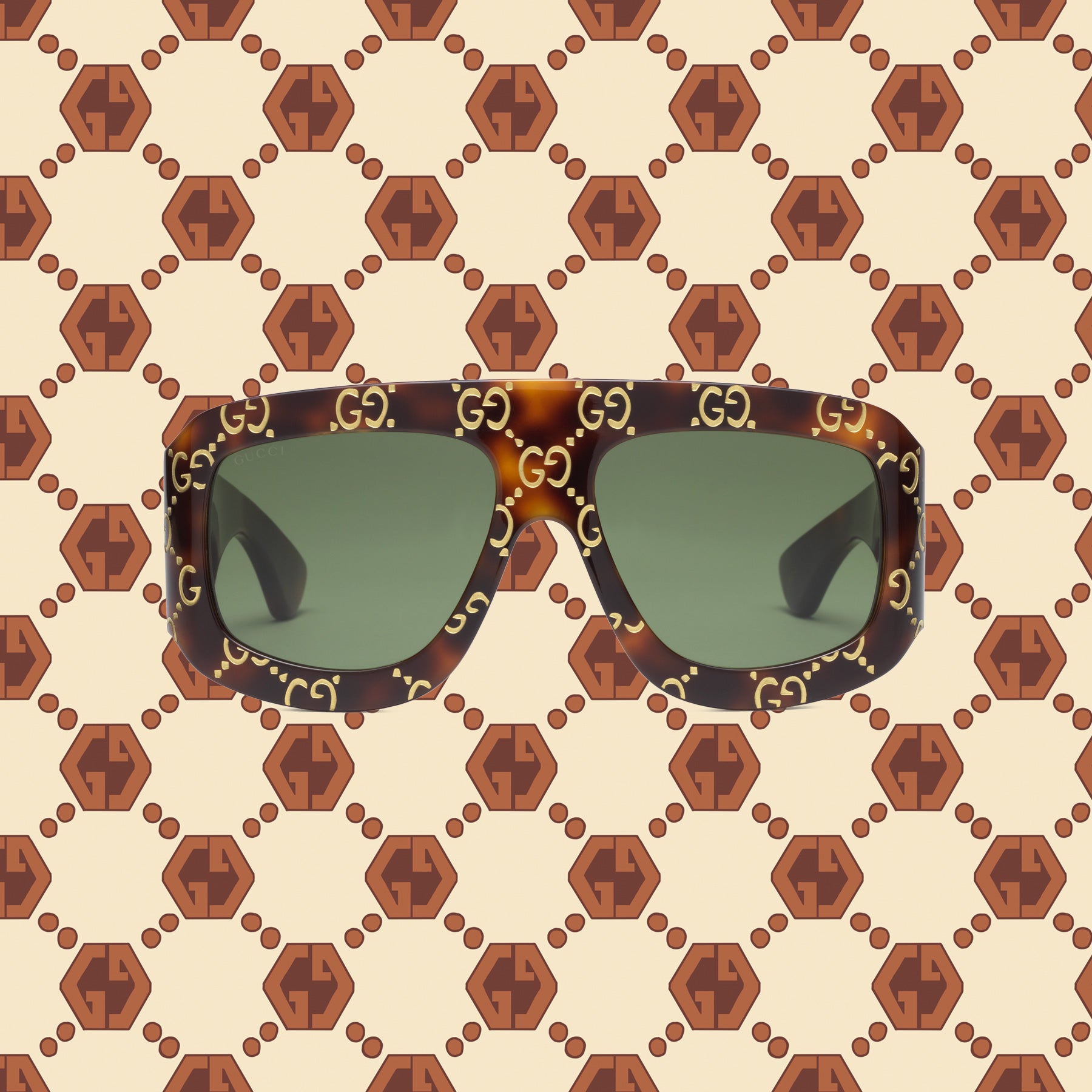 Jobtilbud den første rotation Gucci - Gucci Rectangular-frame sunglasses with GG (Tortoiseshell) | Dover  Street Market E-Shop – DSML E-SHOP