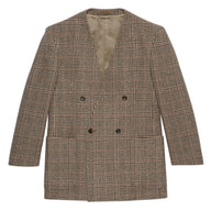 Gucci Men's Wool Double-breasted Jacket (Brown/Ivory)