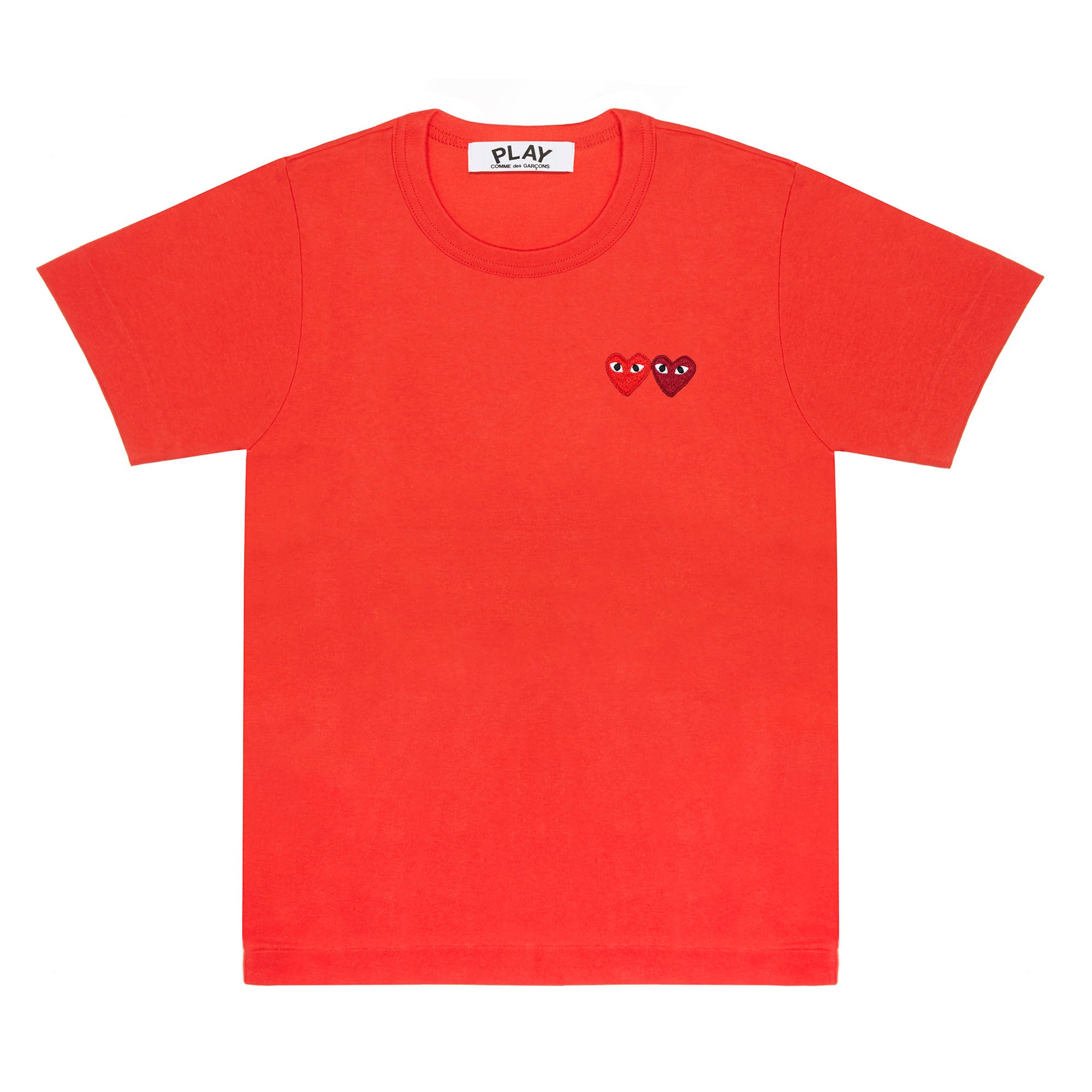 Play - Play Comme Garçons T-Shirt with Double Heart (Red) | Dover Street Market E-Shop – DSML E-SHOP