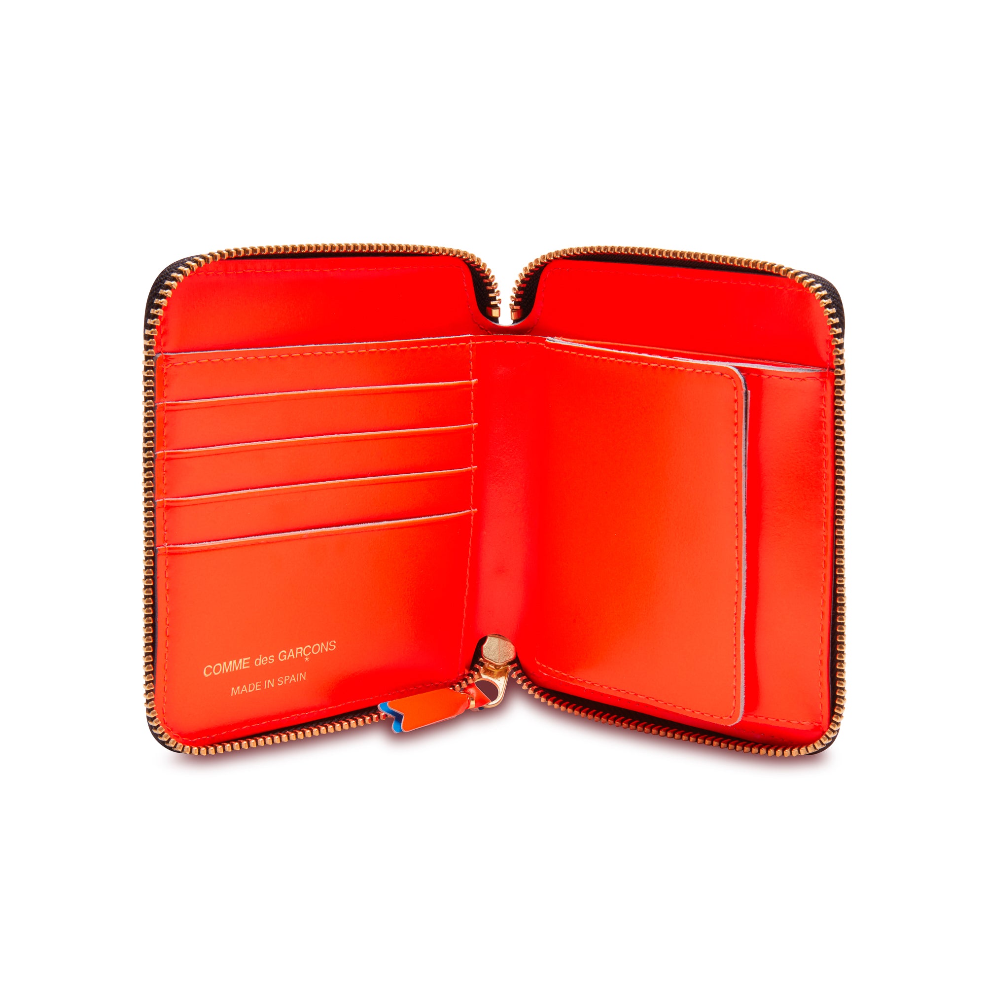 CDG Wallet - Fluo Squares Full Zip Around Wallet - (Blue/Orange ...