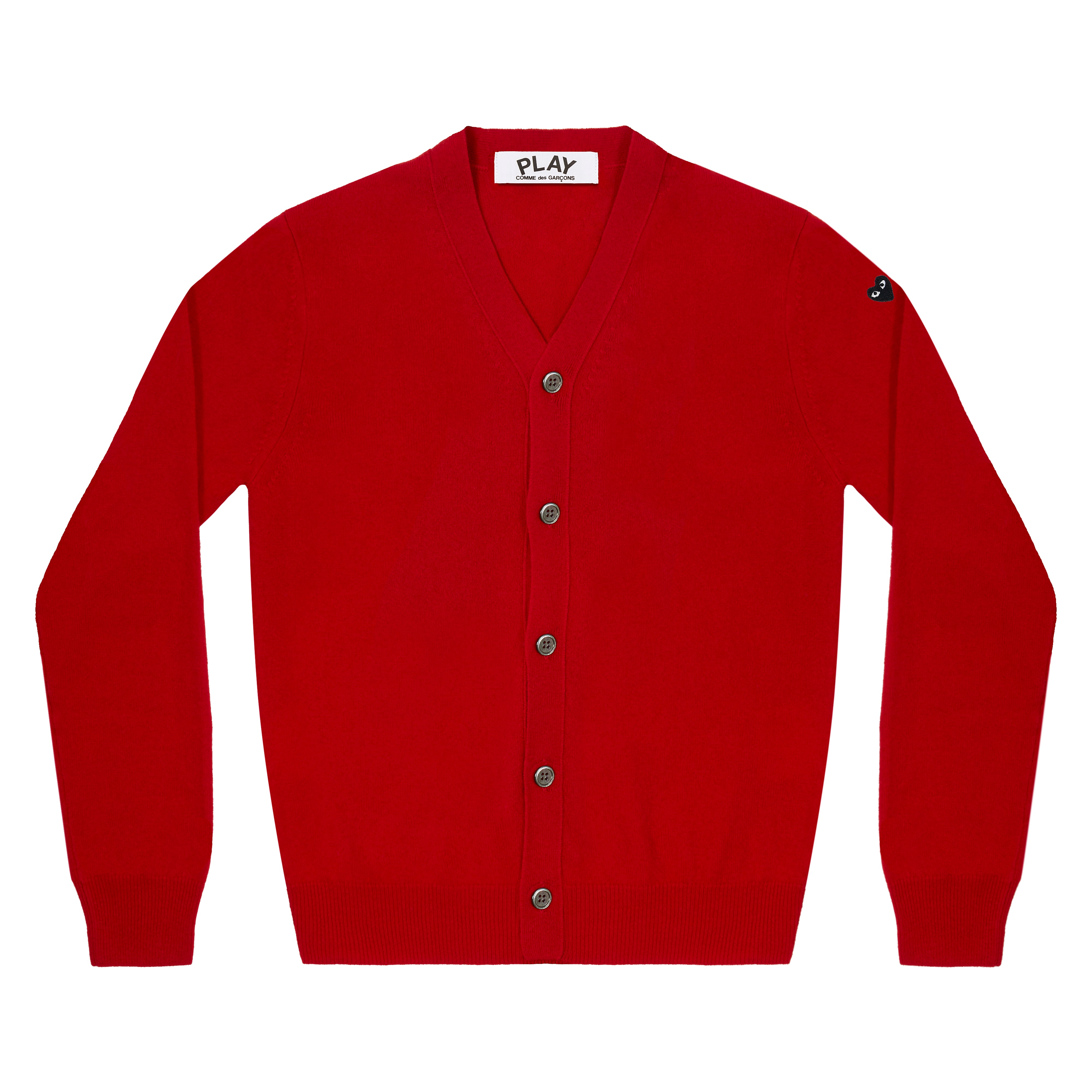 Play Comme Des Garcons Little Black Heart Men S Cardigan Red Dsml E Shop