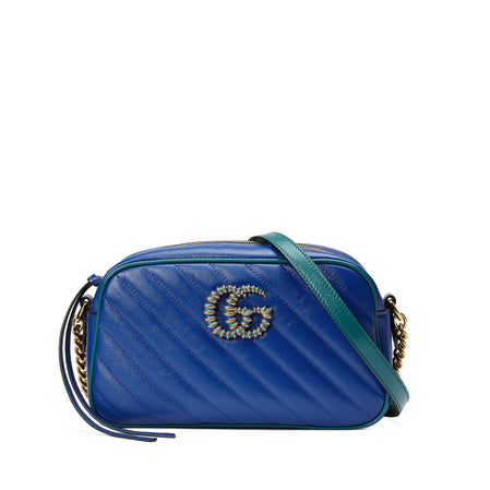 gg marmont small shoulder bag blue