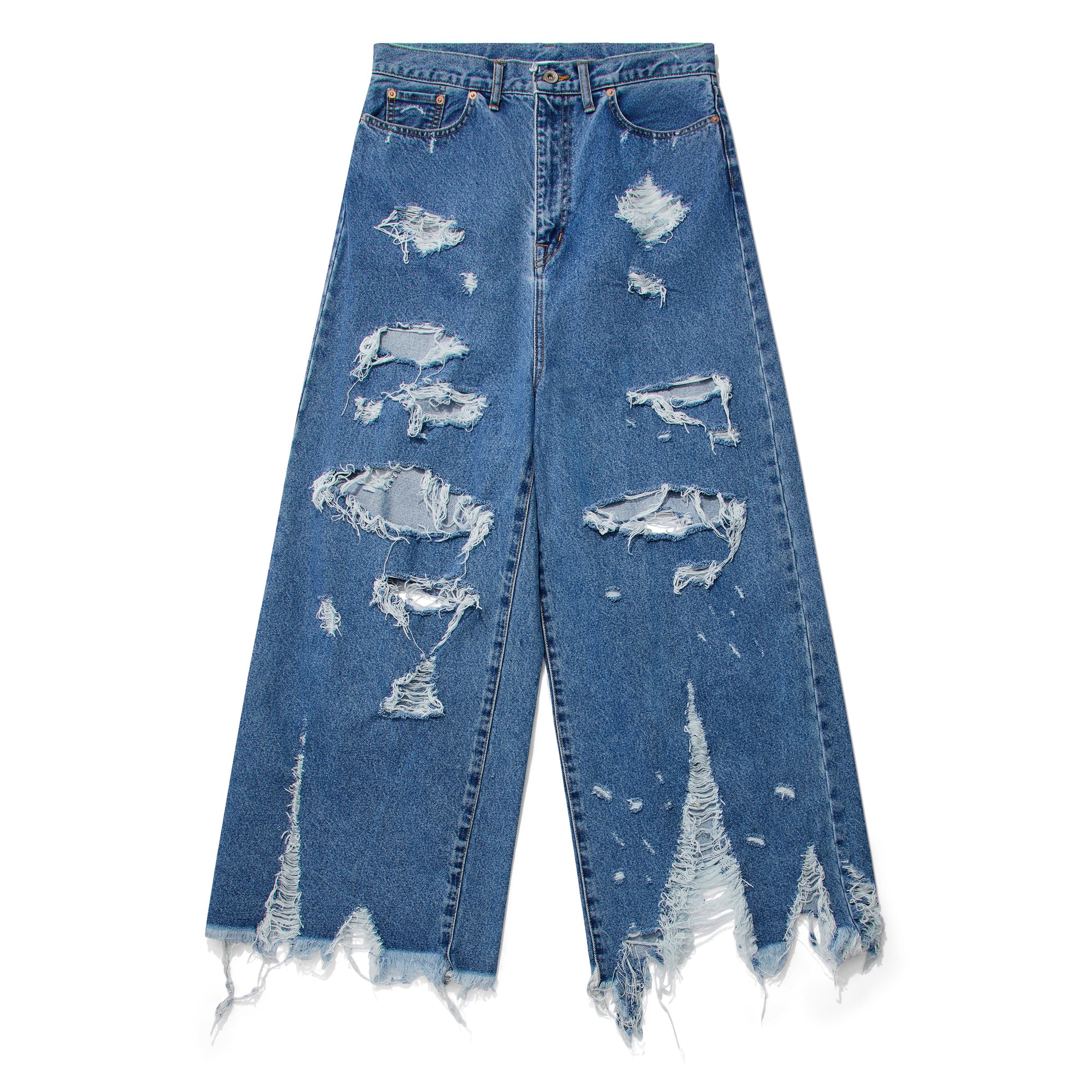 DOUBLET - Men's Destroyed Jeans - (Indigo) | Dover Street Market E-Shop ...