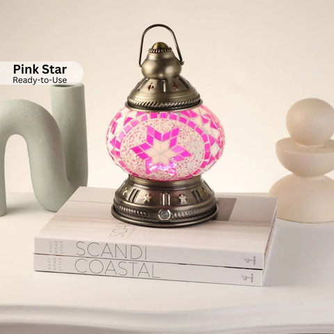 Pink Star Ready-to-use mosaic lamp rechargeable camping lamp