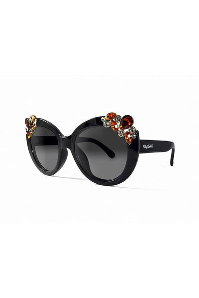 RUBYROCKS LADIES 'DUBAI' GEM DETAIL SUNGLASSES IN BLACK