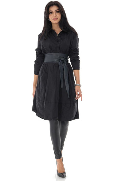 AIMELIA APPAREL LADIES OVERSIZED COTTON SHIRT DRESS WITH A BUTTON-DOWN FRONT