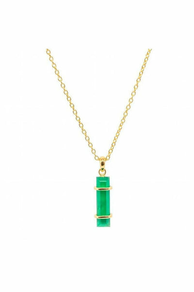 Jewel Tree London Urban Pendant Necklace - Green Onyx