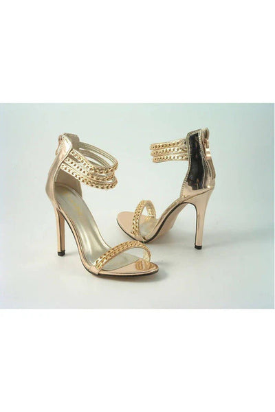 Glitz shoes Cassidy divine metallica chain barely there high heel sandal