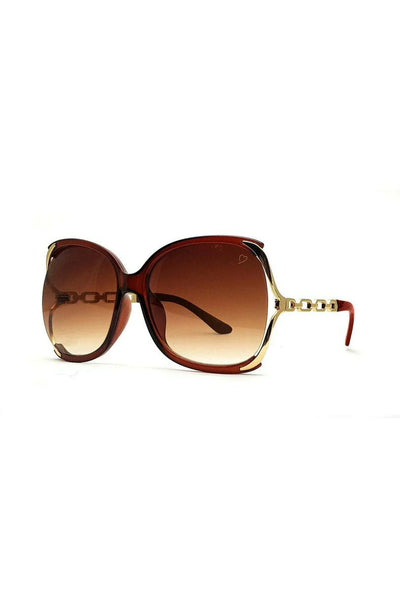 Rubyrocks 'cherry' Oversized Sunglasses In Crystal Brown