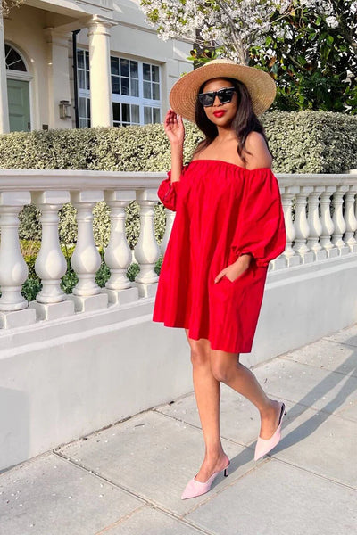 Setsofran London Red Off Shoulder Dress