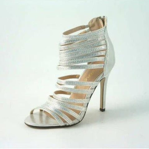 Glitz Shoes Kyra Divine Multi Diamante Strap Cage Sandal