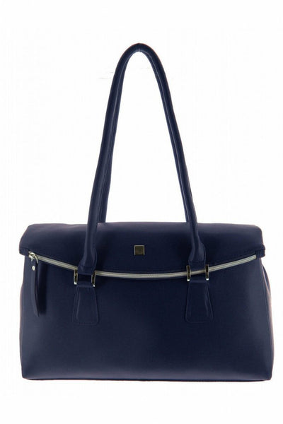 Navy Blue Leather Handbag