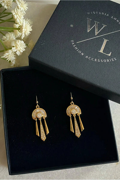 Wisteria London Allegra Deco Fan Earrings