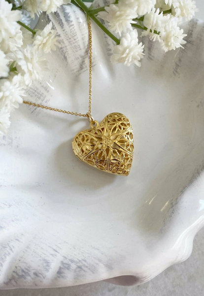 Wisteria London Florence Filigree Heart Locket