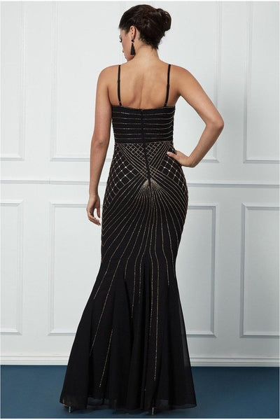 Black Beaded Bridesmaid Dress