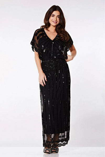 Black Vintage Inspired Maxi Dress