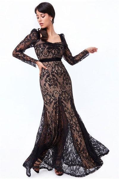 Black Lace Maxi Dress