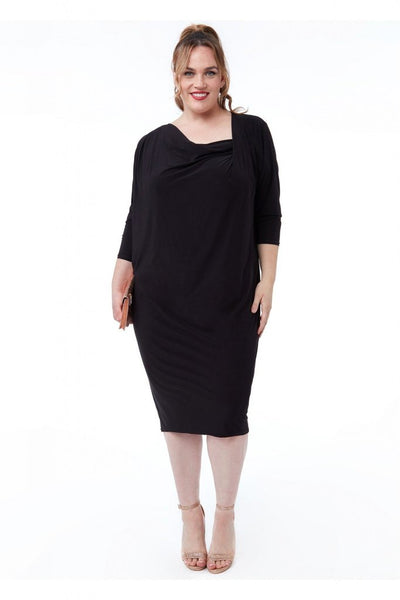 Plus Size Midi Black Dress