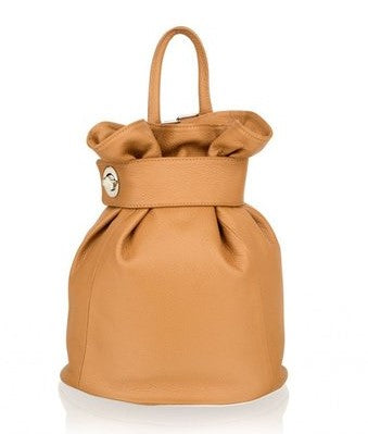 Tan Leather Bucket Bag