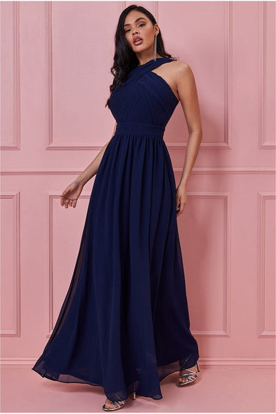 Navy Chiffon Bridesmaid Dress