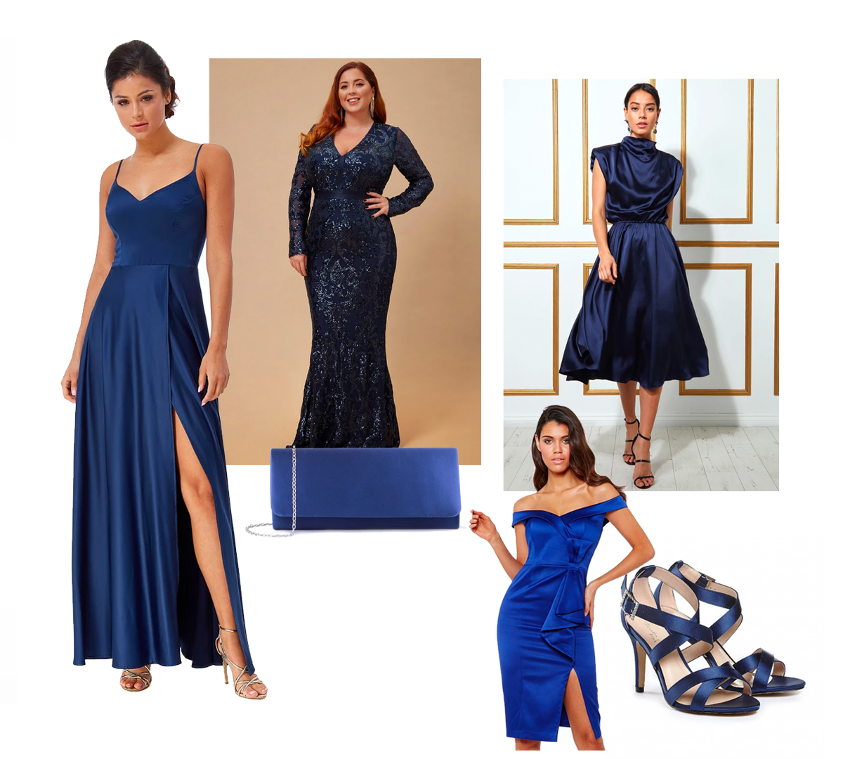 Satin Navy Bridesmaid Dresses