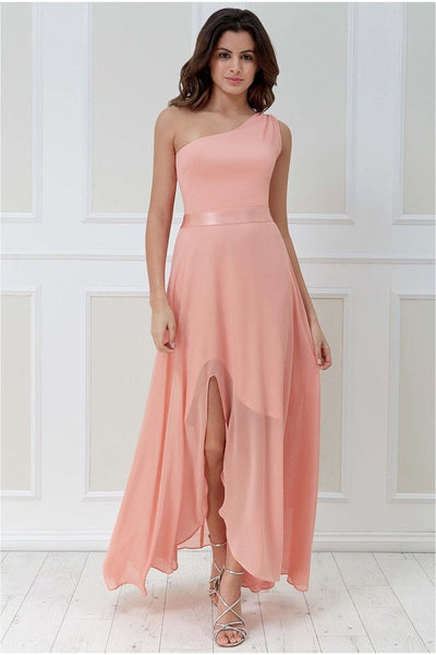 Peach Frill Bridesmaids Dress