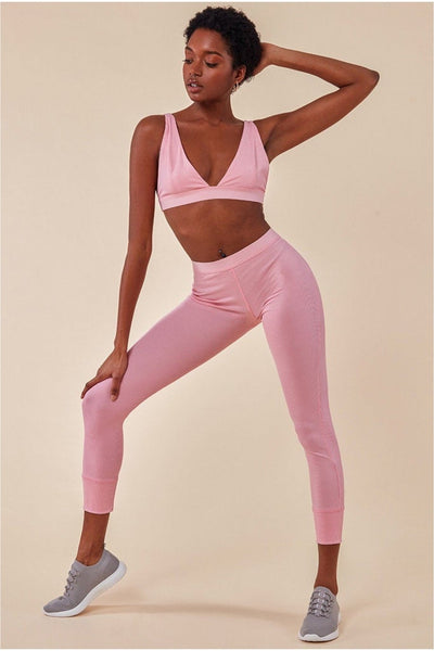 Cosmochic Bralette and Leggings Workout Loungewear Set in Pink