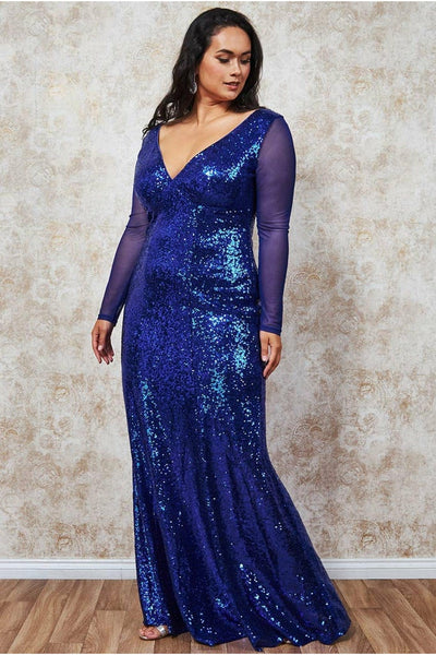 Royal Blue Sequin Maxi Dress